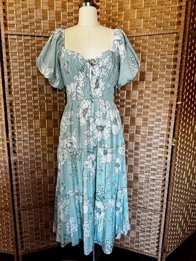 NWT Trixxi puff sleeve midi milkmaid dress S (junior’s)